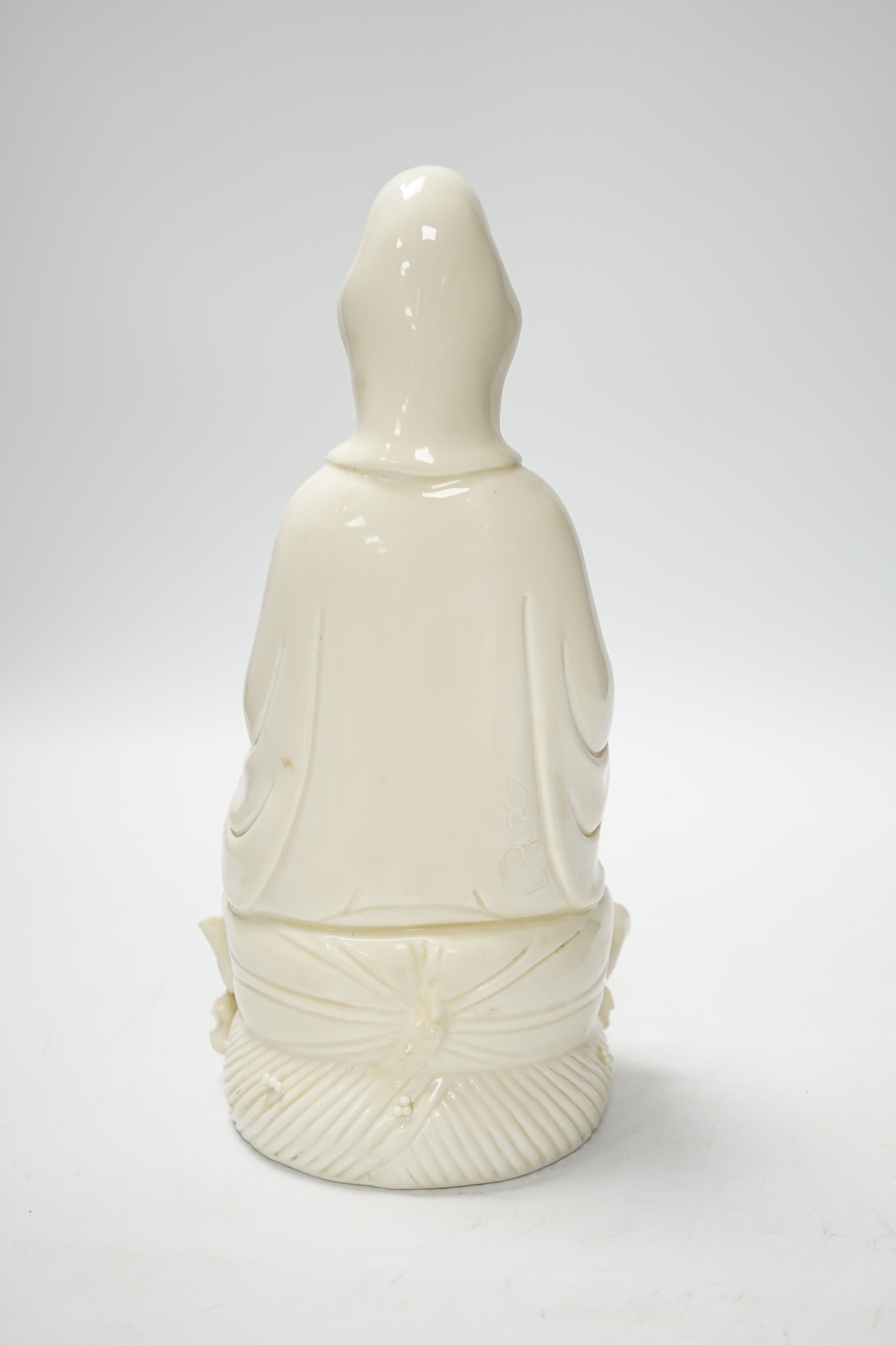 A Chinese blanc de chine figure of Guanyin, 26cm